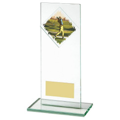 Jade Glass Male Golf Award - 18cm