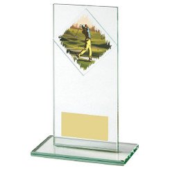 Jade Glass Male Golf Award - 16cm