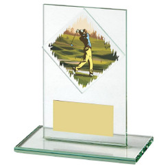 Jade Glass Male Golf Award - 12cm