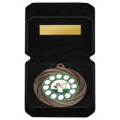 70mm Golf Medal in Luxury Case - 7cm