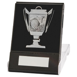 Cup Design Golf Medal in Case (Silver) - 5cm