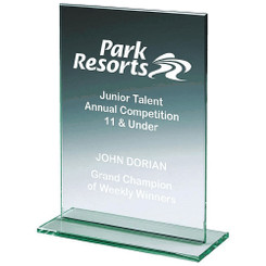Rectangle Jade Glass Award - 19cm