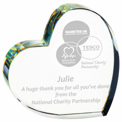 Clear Heart Shaped Award - 25mm Thickness - 10cm