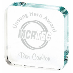 Clear Glass Semi Circle Mini Award - 6.5cm