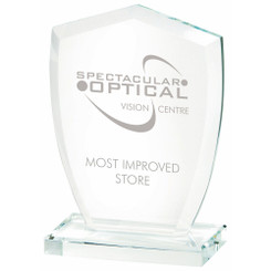 Clear Glass Shield Award (In Presentation Case) - 10mm Thickness - 12cm