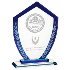 Blue Edged Glass Award - 23.5cm
