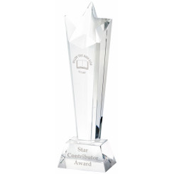 Crystal Star Column Trophy - 23cm