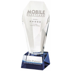 Crystal Award with Blue Tint - 19cm