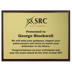 Wood Plaque Award with Colour Laminate Front - PLEASE SPECIFY COLOUR IN NOTES - 30cm