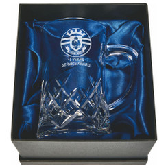 Crystal 1pt Tankard (In Presentation Case / With Panel for Engraving) - 15cm