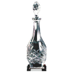Crystal Wine Decanter on Wood Stand - 37cm