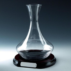 Wine Decanter on Wood Stand - 28cm