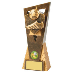 Antique Gold Boot/Ball Football Edge Trophy - 21cm