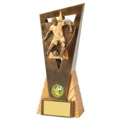 Antique Gold Male Footballer Edge Trophy - 21cm