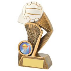 Antique Gold/White Netball Action Resin - 13cm