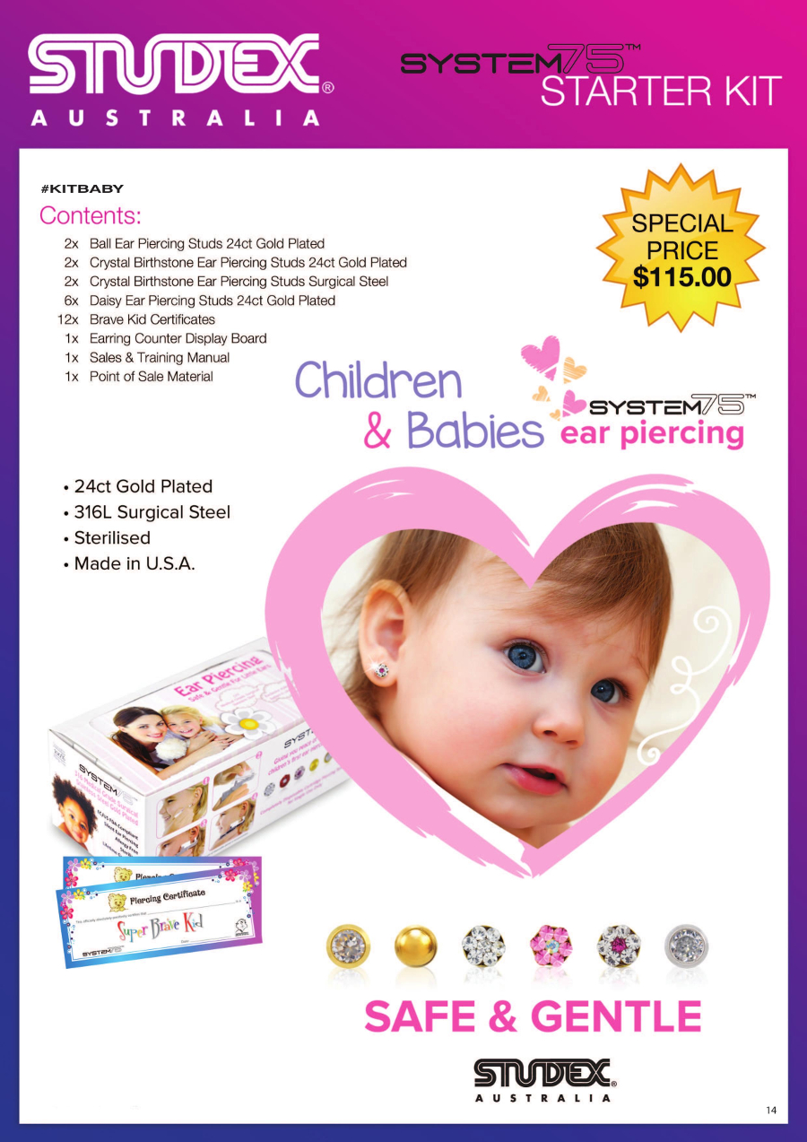 Kits Studex Children & Babies Kit Australian Piercing Systems (APS)