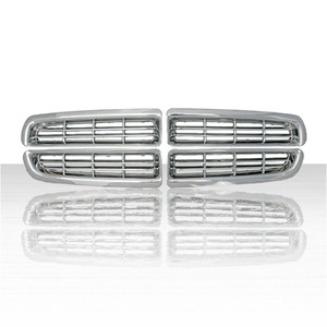 4pc Chrome ABS Grille Overlay for 1997-2003 Dodge Dakota Base, Sport