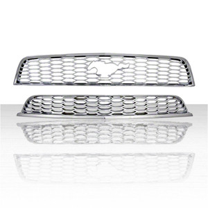 2pc Chrome ABS Grille Overlay for 2010-2012 Ford Mustang