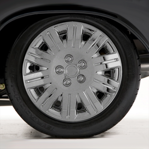 Set of Four 16" Chrome ABS 10 Spoke Wheel Covers (Push-on)