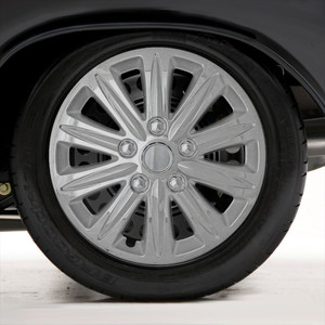 Set of Four 15" Chrome ABS 10 Spoke Wheel Covers (Push-on)