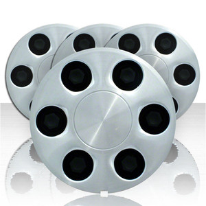 Set of 4 Machined w/Black ABS Center Caps for 2003-2005 Chevy Astro
