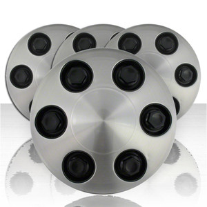Set of 4 Brushed Aluminum ABS Center Caps for 2007-2015 Chevy Silverado 1500