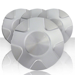 Set of 4 Brushed Aluminum ABS Center Caps for 2002-2003 Chevy Trailblazer