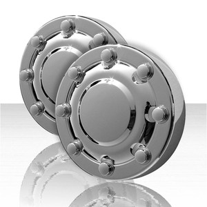 Set of 2 Front Chrome ABS Center Caps for 2000-2002 Dodge RAM 3500