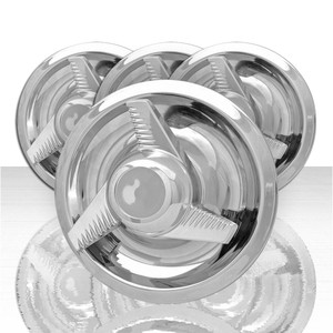 Set of 4 Chrome ABS Tri-Bar Spinner Center Caps for 1967-1982 GM Classic