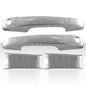2dr Door Handle Cover Set w/Pass Keyhole for 2007-2013 Chevy Silverado - Chrome