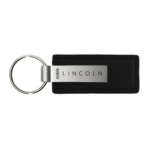 Lincoln on Black Leather Keychain - Officially Licensed