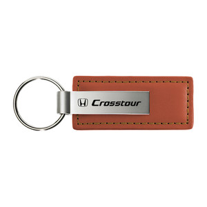 Honda Crosstour on Brown Leather Keychain - Officially Licensed