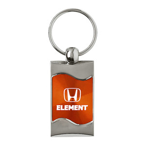 Honda Element on Orange Rectangular Wave Keychain - Officially Licensed