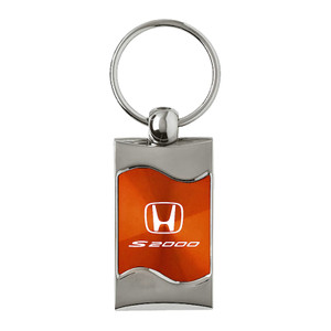 Honda S2000 on Orange Rectangular Wave Keychain - Officially Licensed