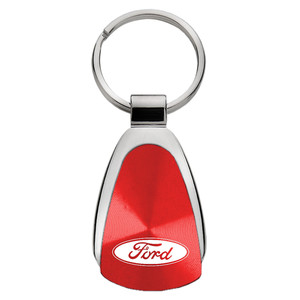 Ford on Red Teardrop Keychain - Officially Licensed