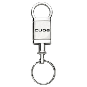 Nissan Cube on Satin-Chrome Valet Keychain - Officially Licensed