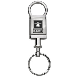 Army Logo on Satin-Chrome Valet Keychain