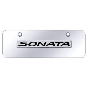 Chrome Hyundai Sonata Name on Chrome Mini License Plate - Officially Licensed
