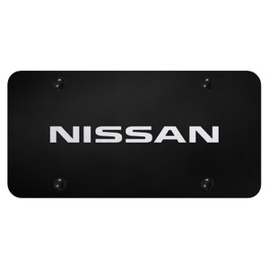 Nissan Name Laser Etched on Black License Plate - Officially Licensed
