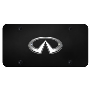 Chrome Infiniti on Black License Plate - Officially Licensed