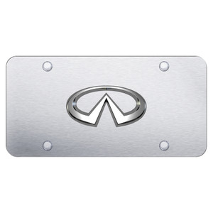 Chrome Infiniti on Brushed Stainless Steel License Plate - Officially Licensed