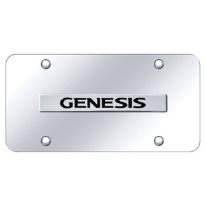 Chrome Hyundai Genesis Name on Chrome License Plate - Officially Licensed