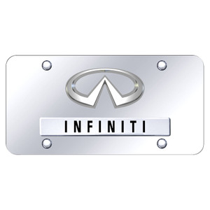 Dual Chrome Infiniti on Chrome License Plate - Officially Licensed
