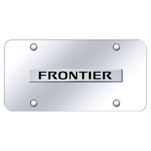 Chrome Nissan Frontier Name on Chrome License Plate - Officially Licensed