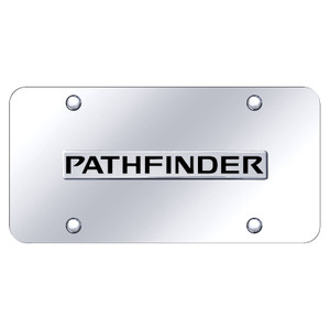 Chrome Nissan Pathfinder Name on Chrome License Plate - Officially Licensed