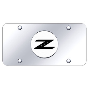 Chrome Nissan Z Logo on Chrome License Plate - Officially Licensed