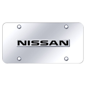 Chrome Nissan Name on Chrome License Plate - Officially Licensed