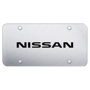 Nissan Name on Brushed Stainless Steel License Plate - Officially Licensed
