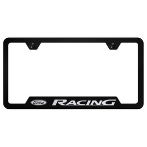 Ford Racing on Black Cut-Out License Plate Frame - Officially Licensed