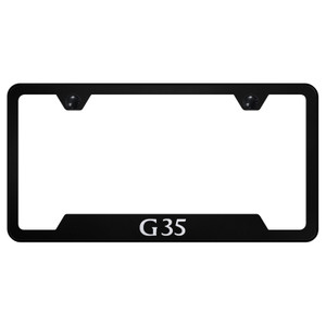 Infiniti G35 on Black Cut-Out License Plate Frame - Officially Licensed
